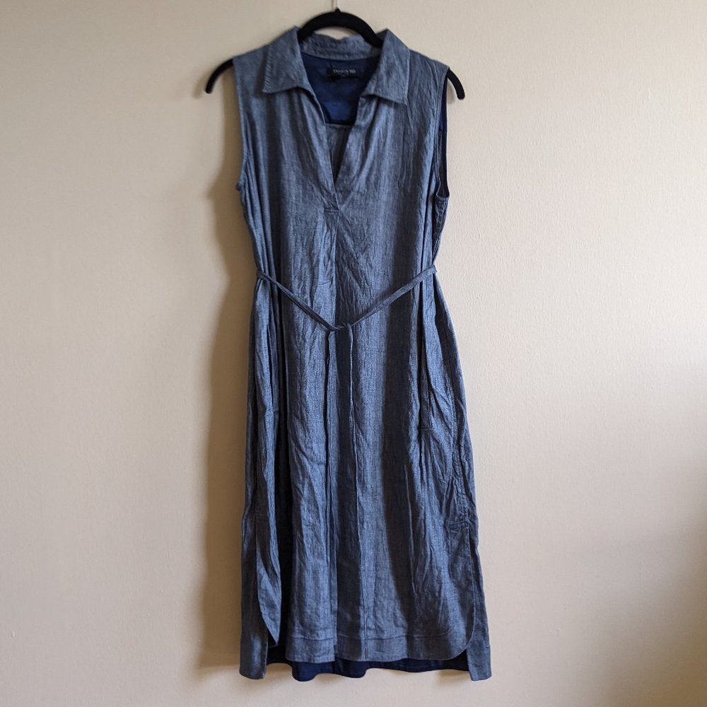 Lafeyette 148 sleeveless tie-waste shirtdress
